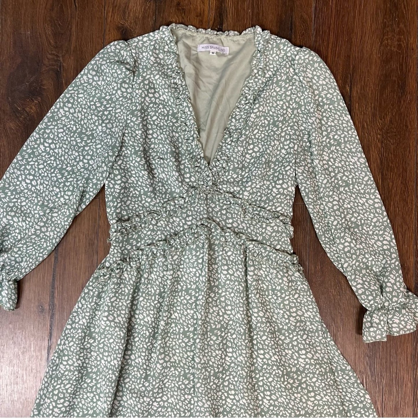 Miss Sparkling Midi Floral Ruffle Tiered Summer Dress SZ MED