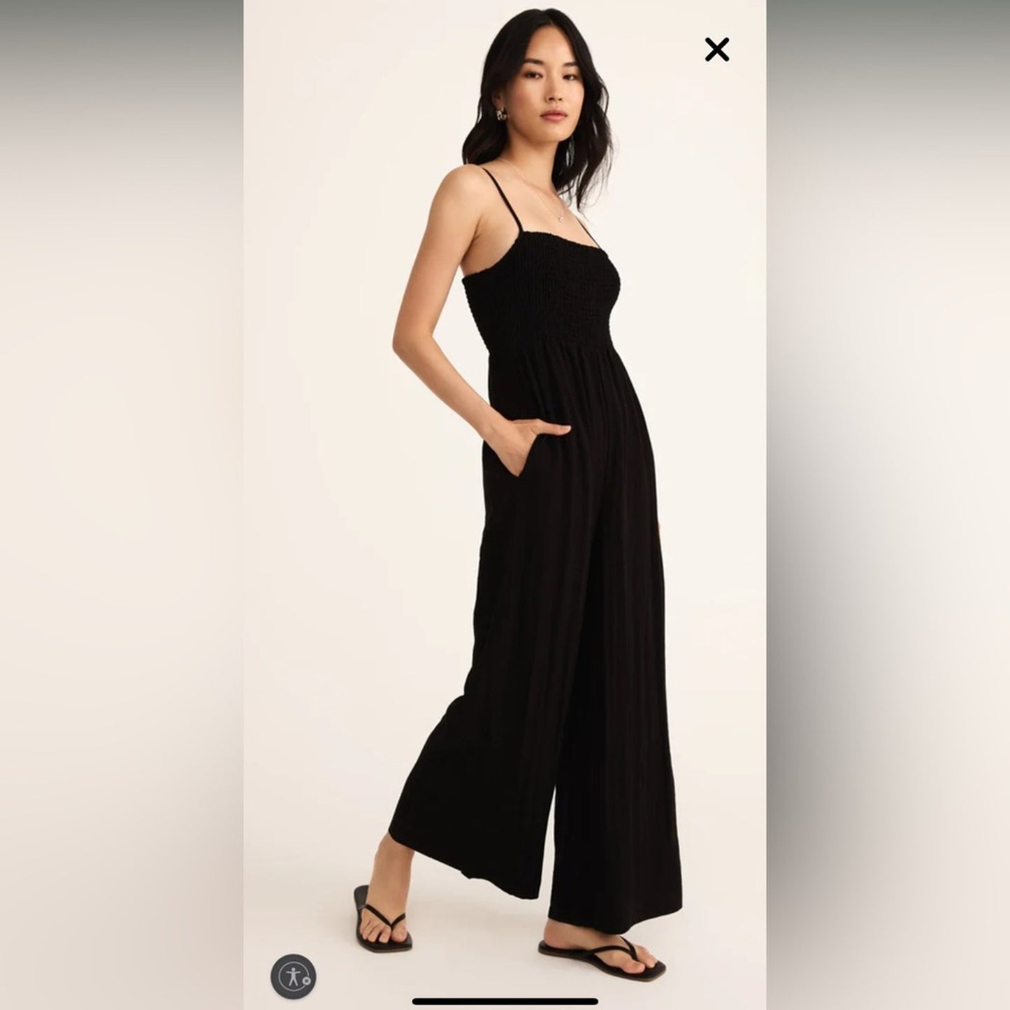 NEW Z Supply Beachside Black Jumpsuit SZ XL‎