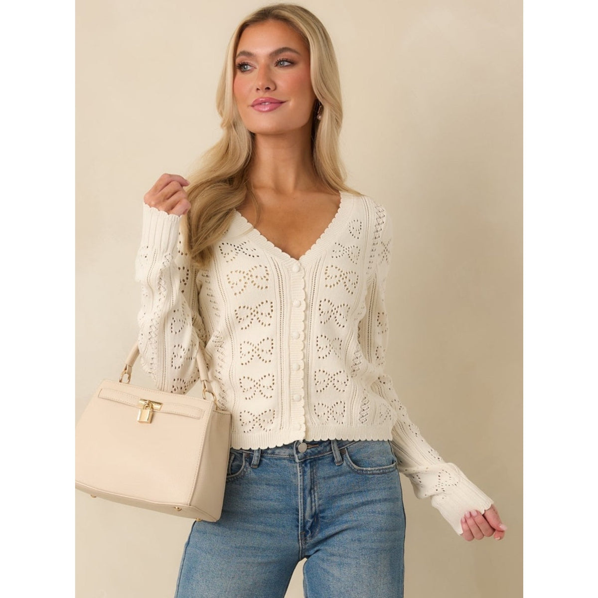 🆕 Z Supply Gema Eyelet Knit Cardigan SZ LG