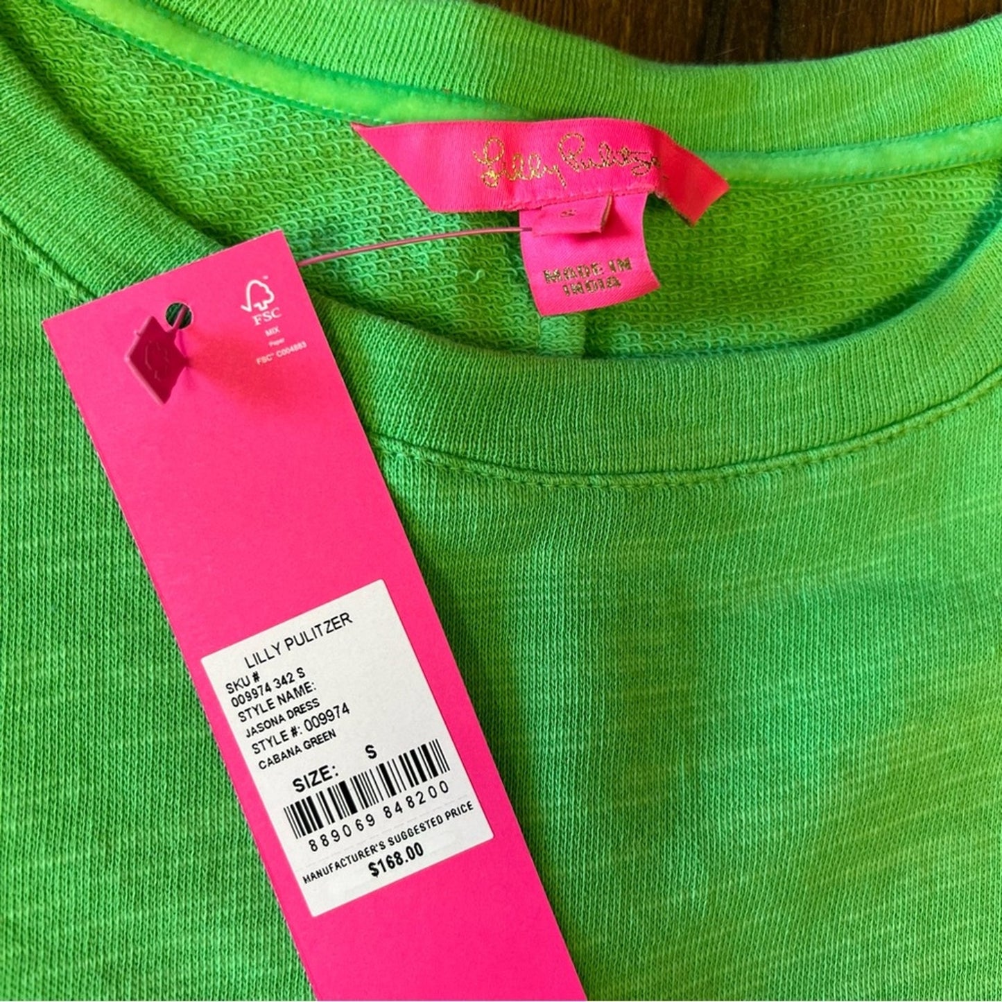 🆕 Lilly Pulitzer Eyelet Sleeve Jasona Dress Cabana Green SZ SM
