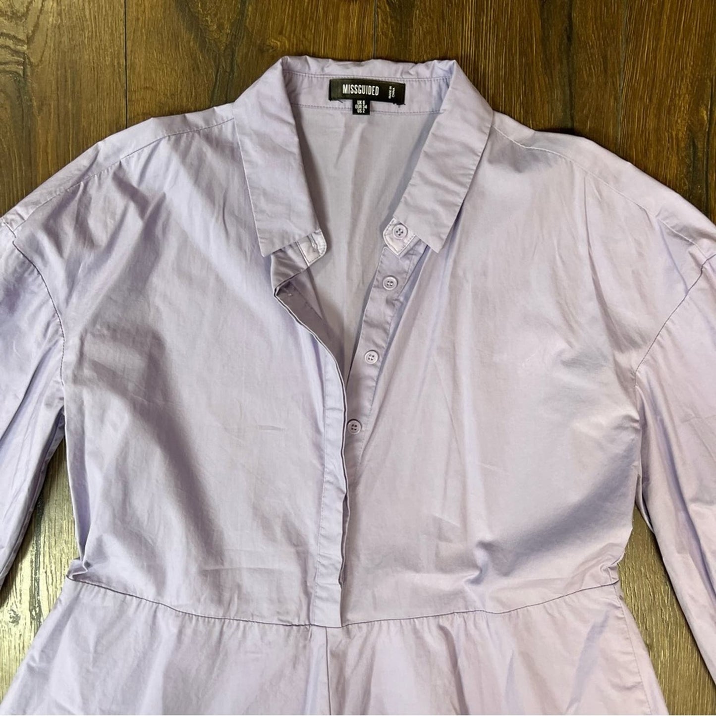 MISSGUIDED purple button front short romper SZ 2