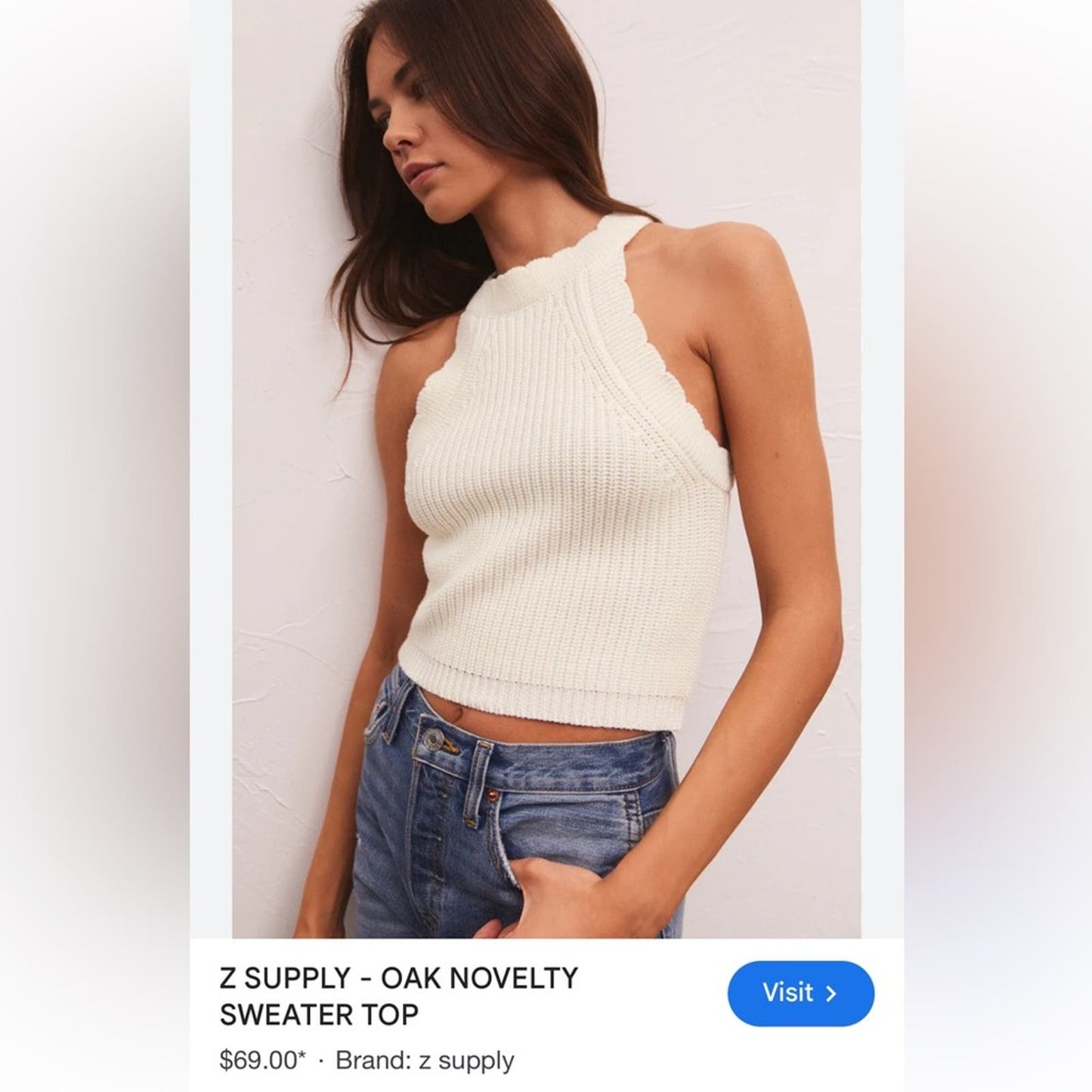 🆕 Z Supply oak novelty sweater top SZ LG