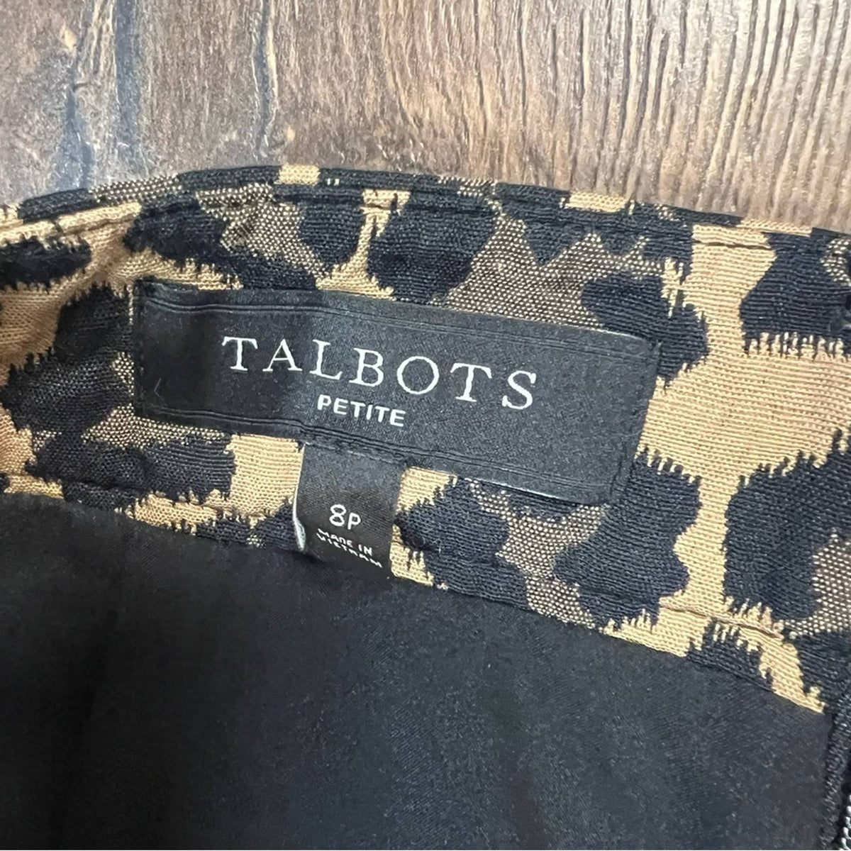 Talbots animal print pencil skirt SZ 8P