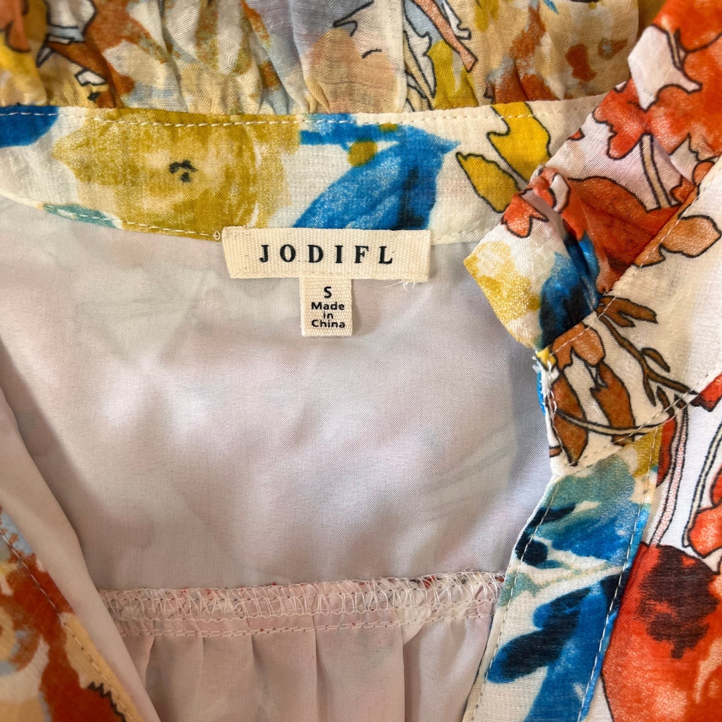 NWOT JODIFL EAST FLORAL PUFF SLEEVE TOP SZ SM
