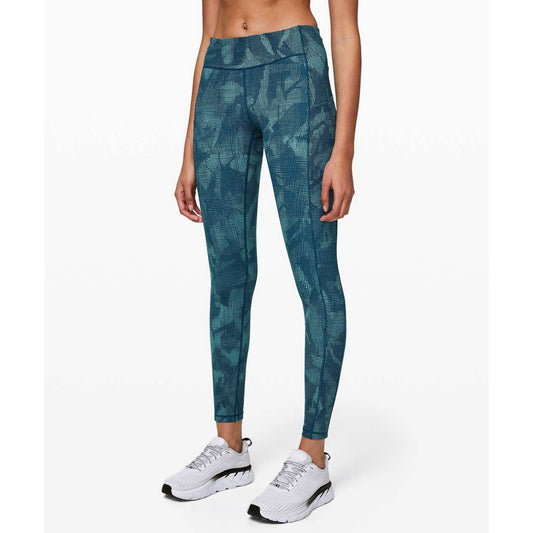 Lululemon Speed Up Tight 28"Illusion Tidal Teal Bermuda Teal SZ 4