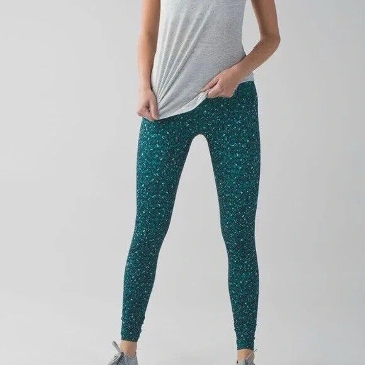 Lululemon Wunder Under Pant (Hi-Rise) Mountain Peaks Black Forage Teal 32” SZ 6