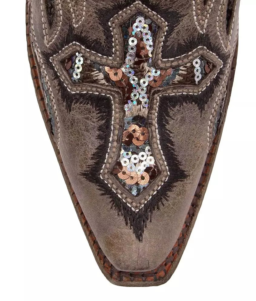 Corral Scarlett Cross Sequin Cowboy Boots SZ 7