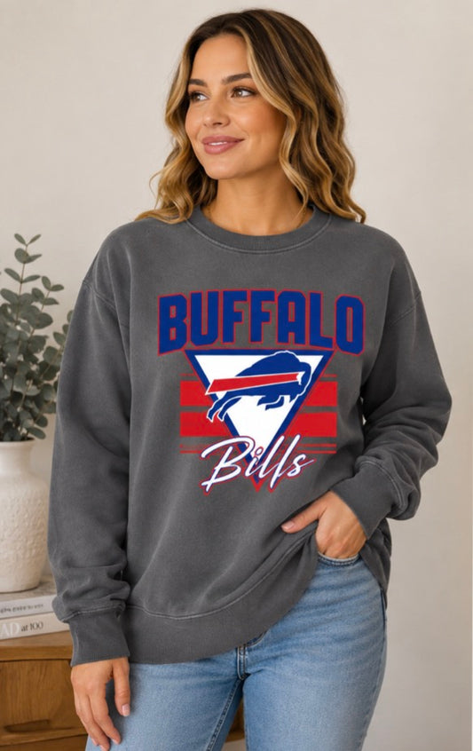 🆕  Comfort Colors Buffalo Bills Crewneck-Pepper SZ XL