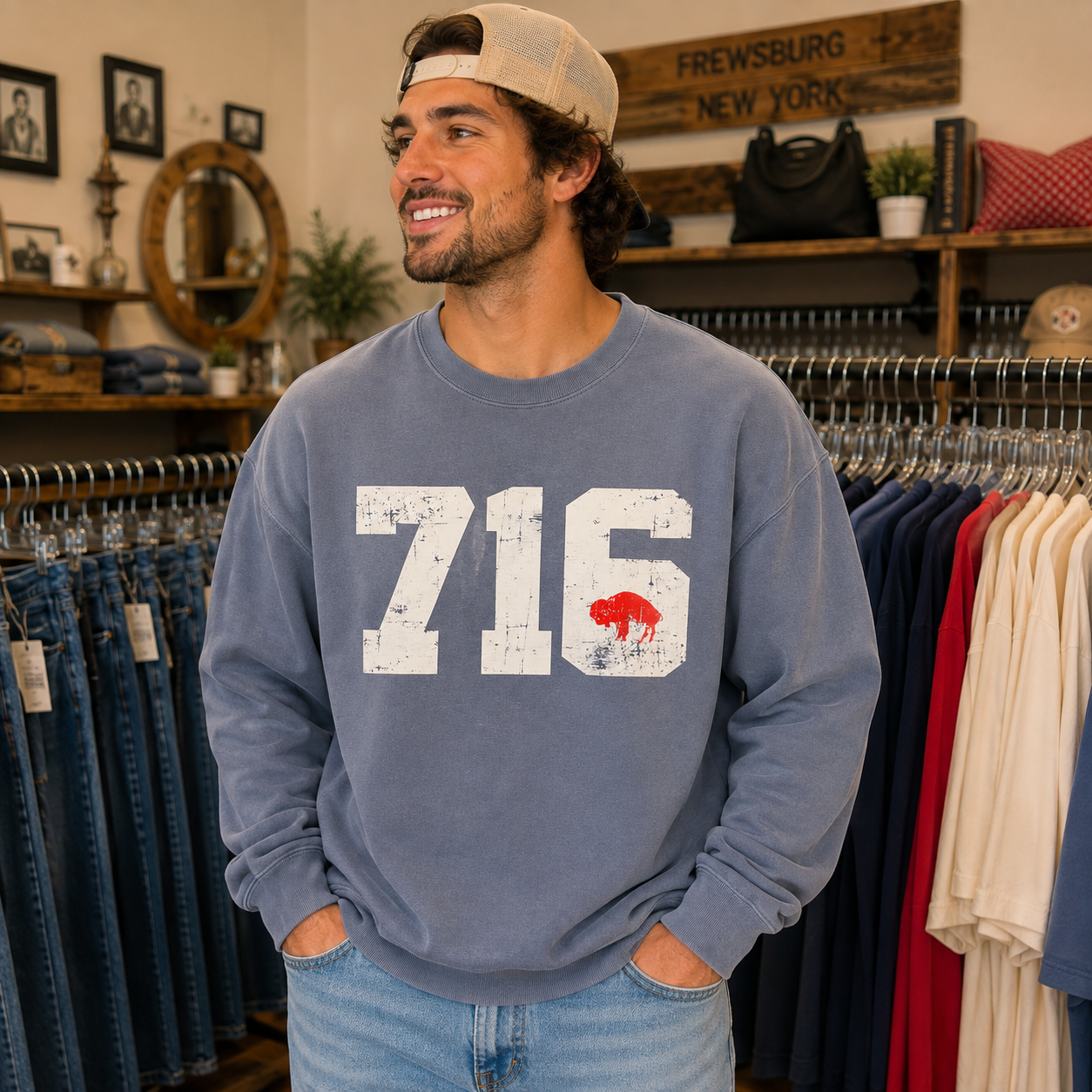 🆕 Comfort Color “716” Crewneck-Denim SZ LG