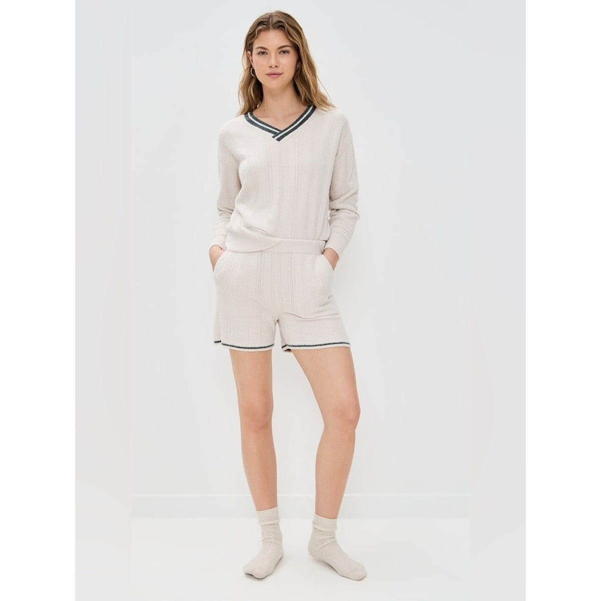 🆕 Barefoot Dreams Cozychic Light Pointelle Shorts SZ XS