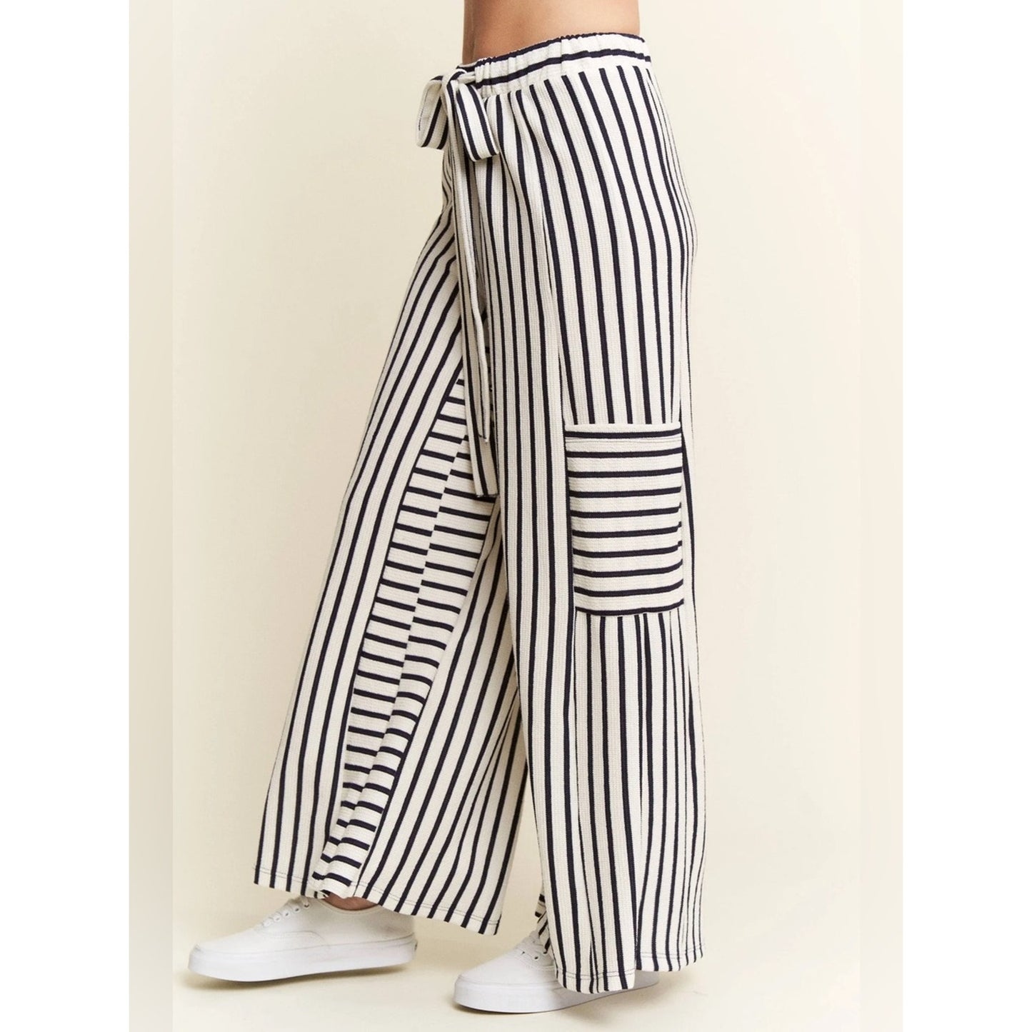 🆕 Jade by Jane Striped Wide-Leg Knit Pants NWT