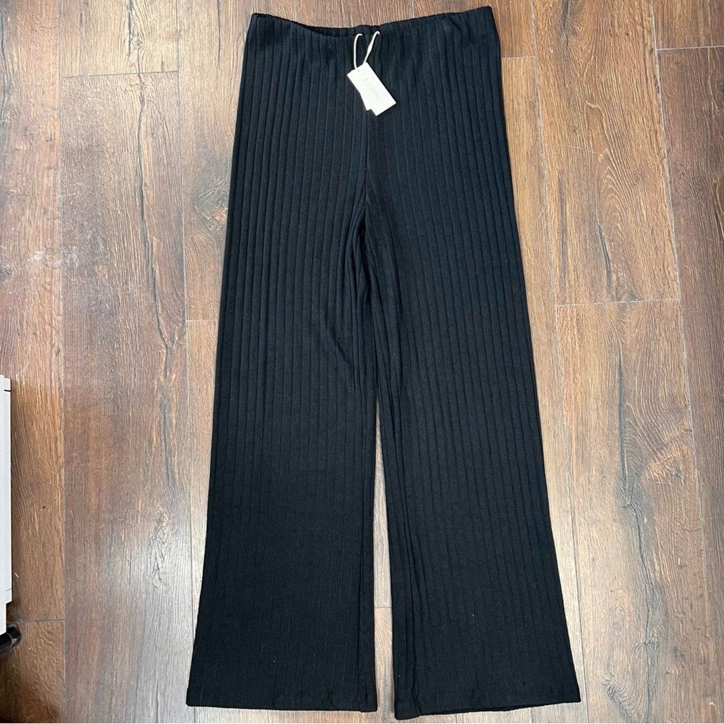 New Z Supply Monte Ribbed Wide Leg Pant SZ LG