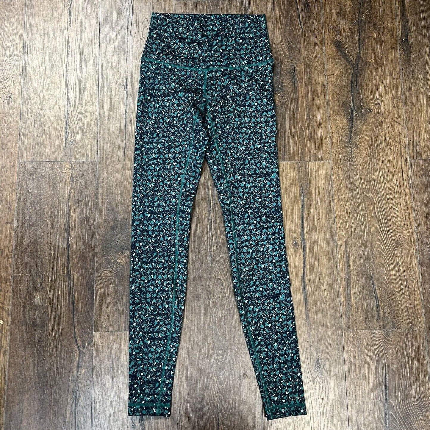 Lululemon Wunder Under Pant (Hi-Rise) Mountain Peaks Black Forage Teal 32” SZ 6