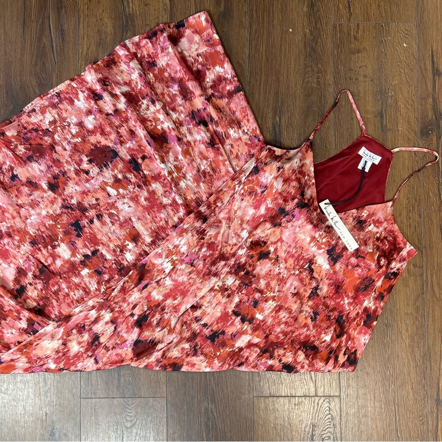 🆕 Nicole Miller Abstract Printed Maxi Dress SZ MED