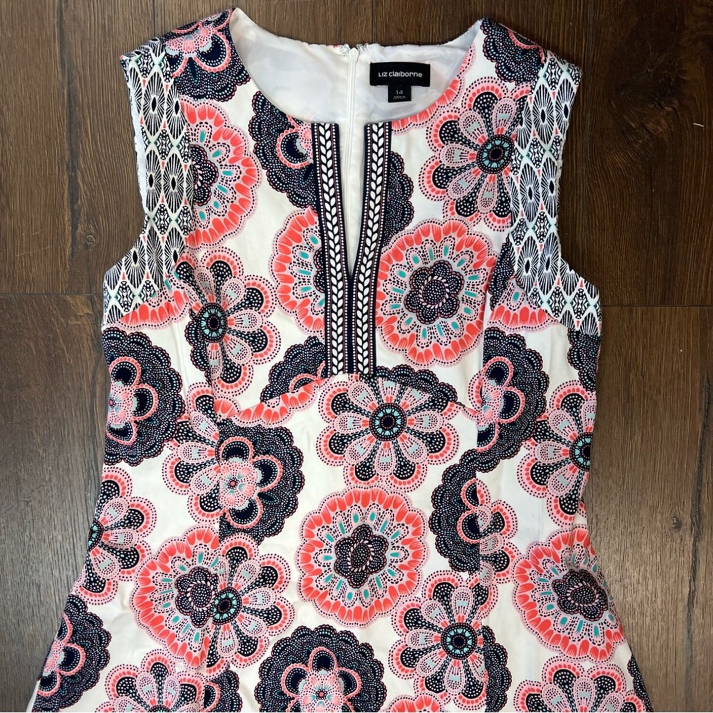 Liz Claiborne floral a-line dress SZ 14