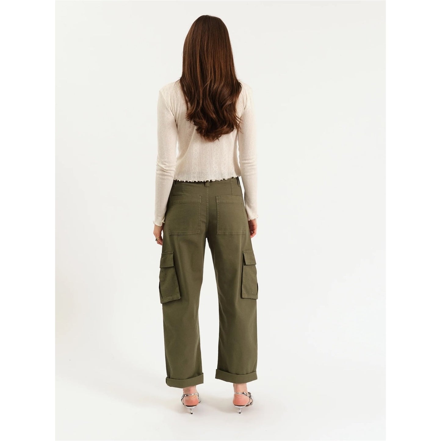 🆕 Daze Denim Green Cargo Pants Rhinestones NWT SZ 23