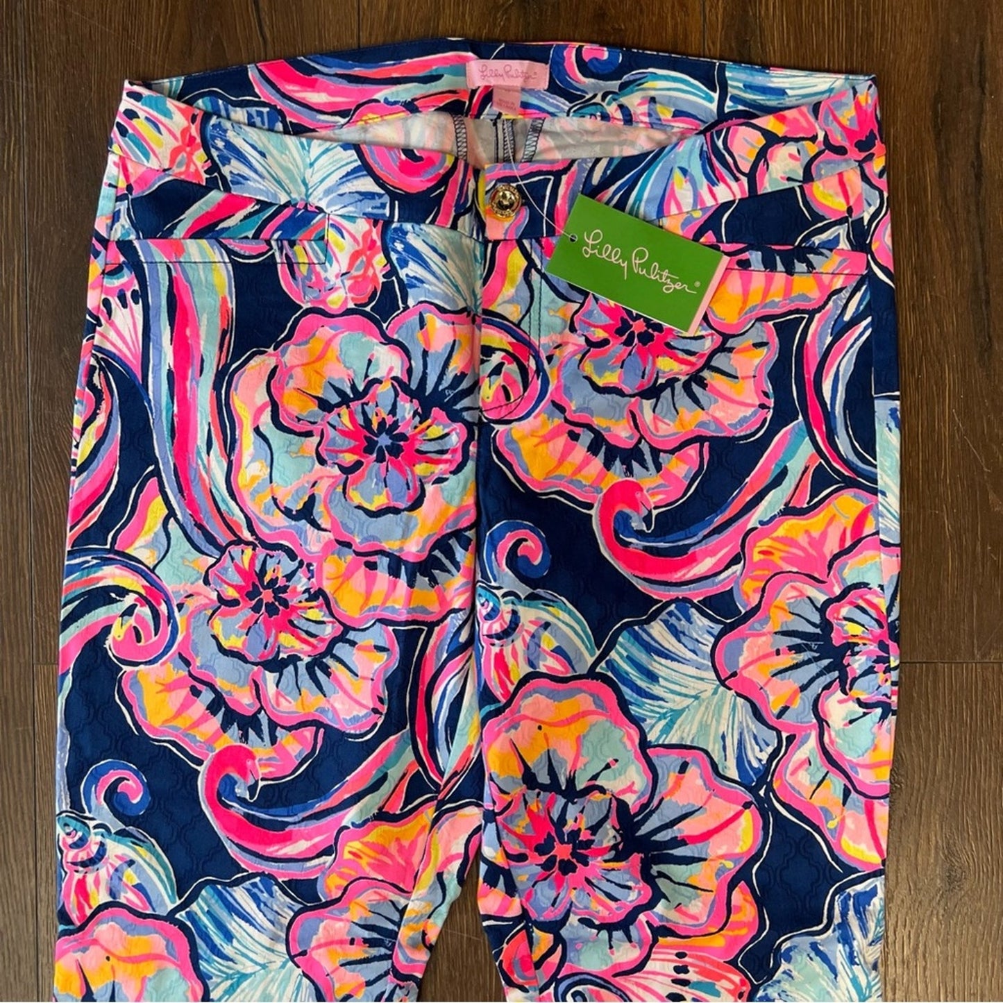 🆕 Lilly Pulitzer Kelly Skinny Ankle Pant Nauti Navy Boho Bateau SZ 10