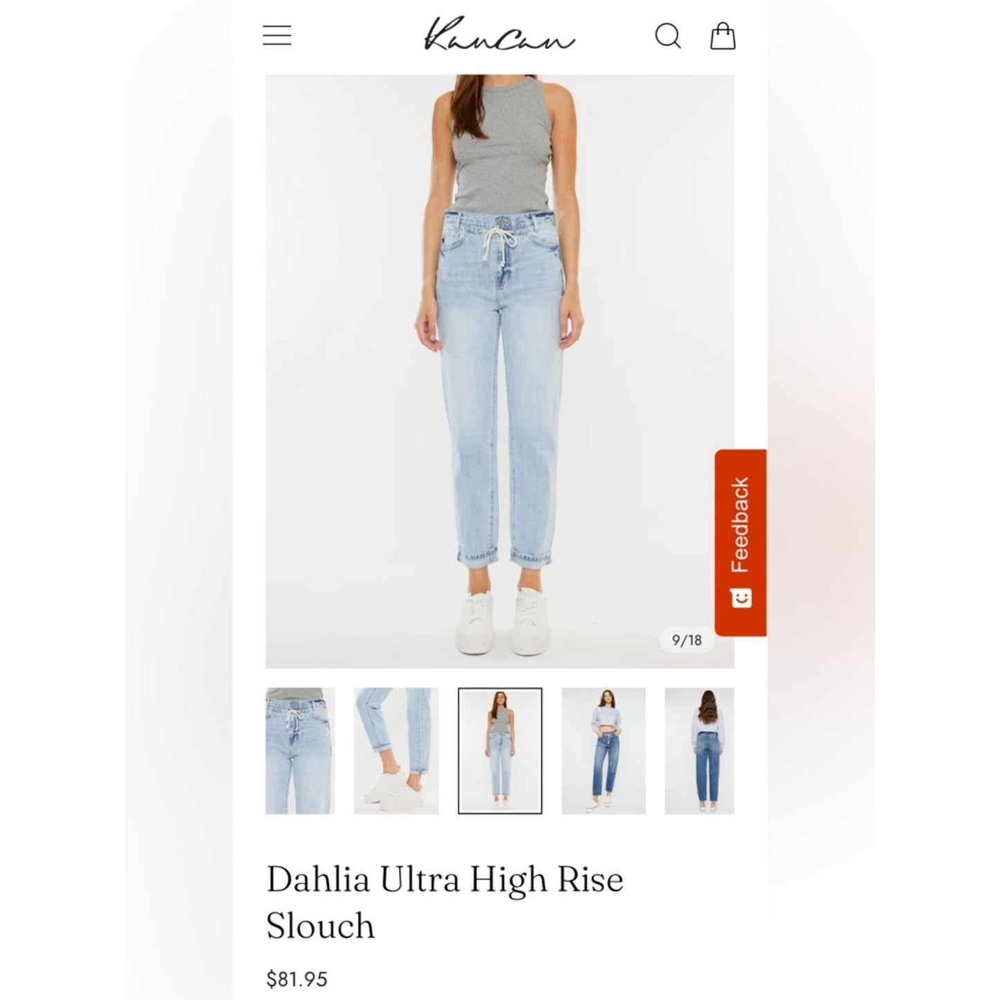 🆕 KanCan Dahlia Ultra High Rise Slouch Jeans NWT SZ 13/30