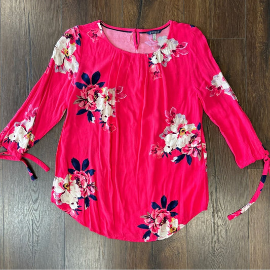 Joules odelle Raspberry Bircham Bloom tunic top SZ 6
