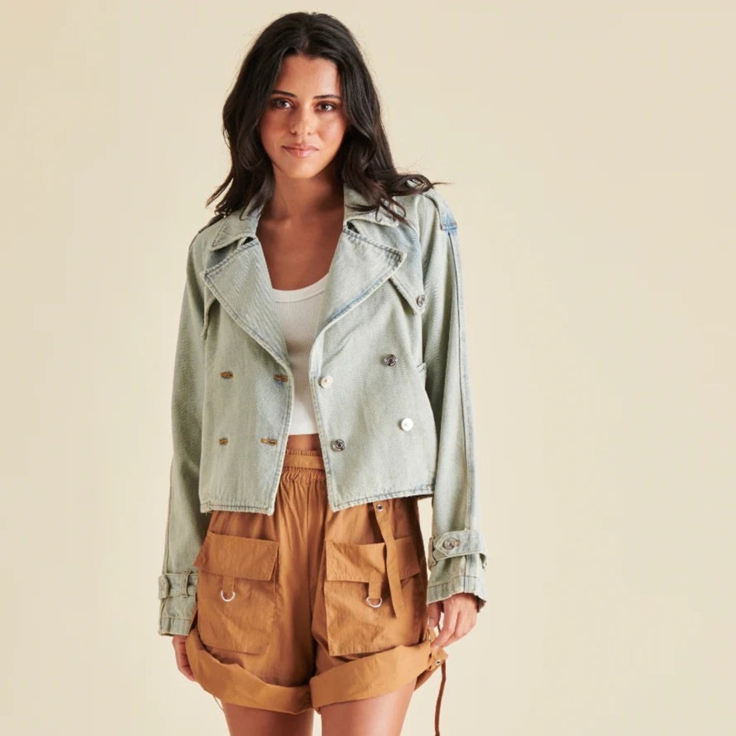 New Steve Madden Jacket Stone Blue SZ SM