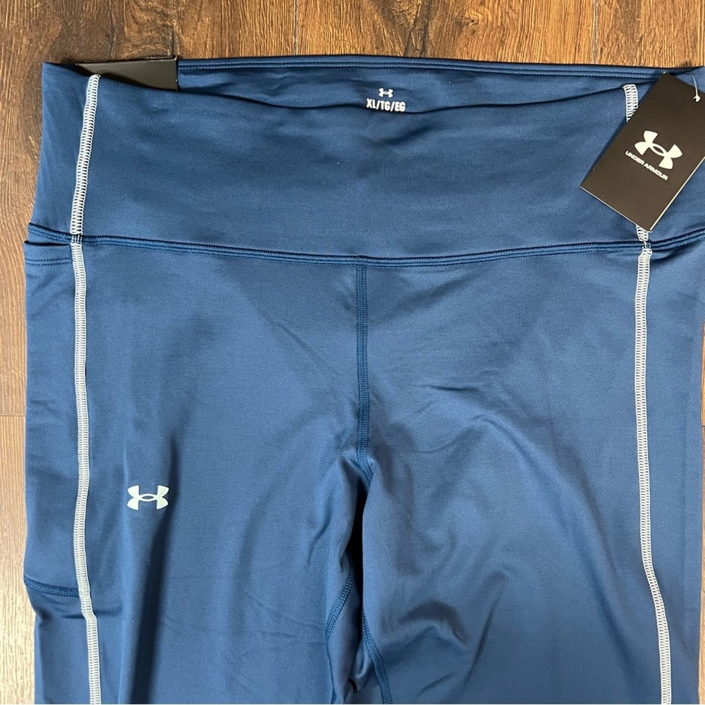 🆕 Under Armour Training Compression Leggings Color Petrol Blue/Fuse Teal SZ XL