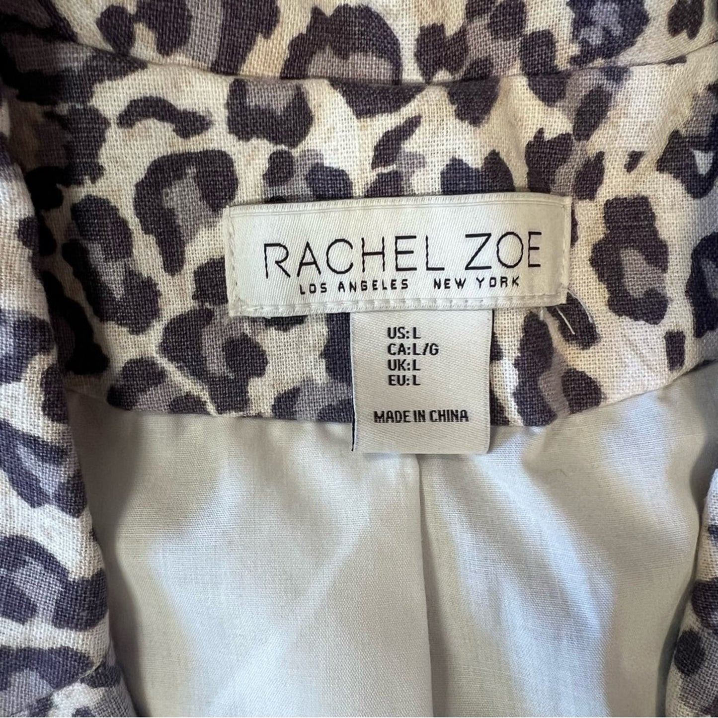 Rachel Zoe - Cream & Purple Leopard Printed Blazer SZ LG
