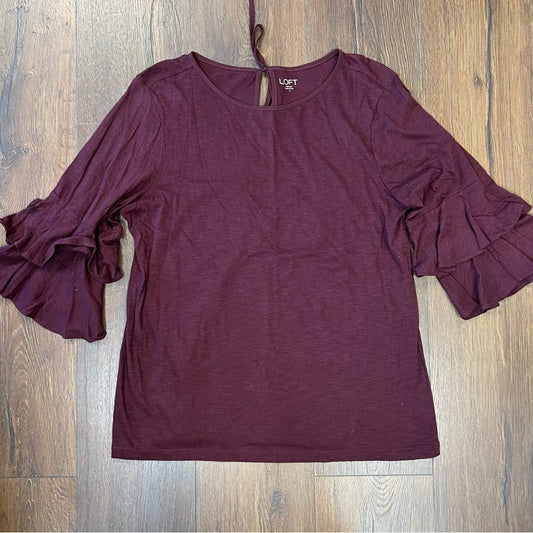 Loft ruffle sleeve blouse SZ LG