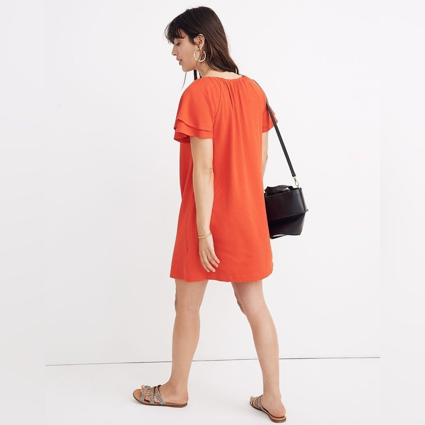 Madewell Texture & Thread Tiered-Sleeve Dress SZ XS