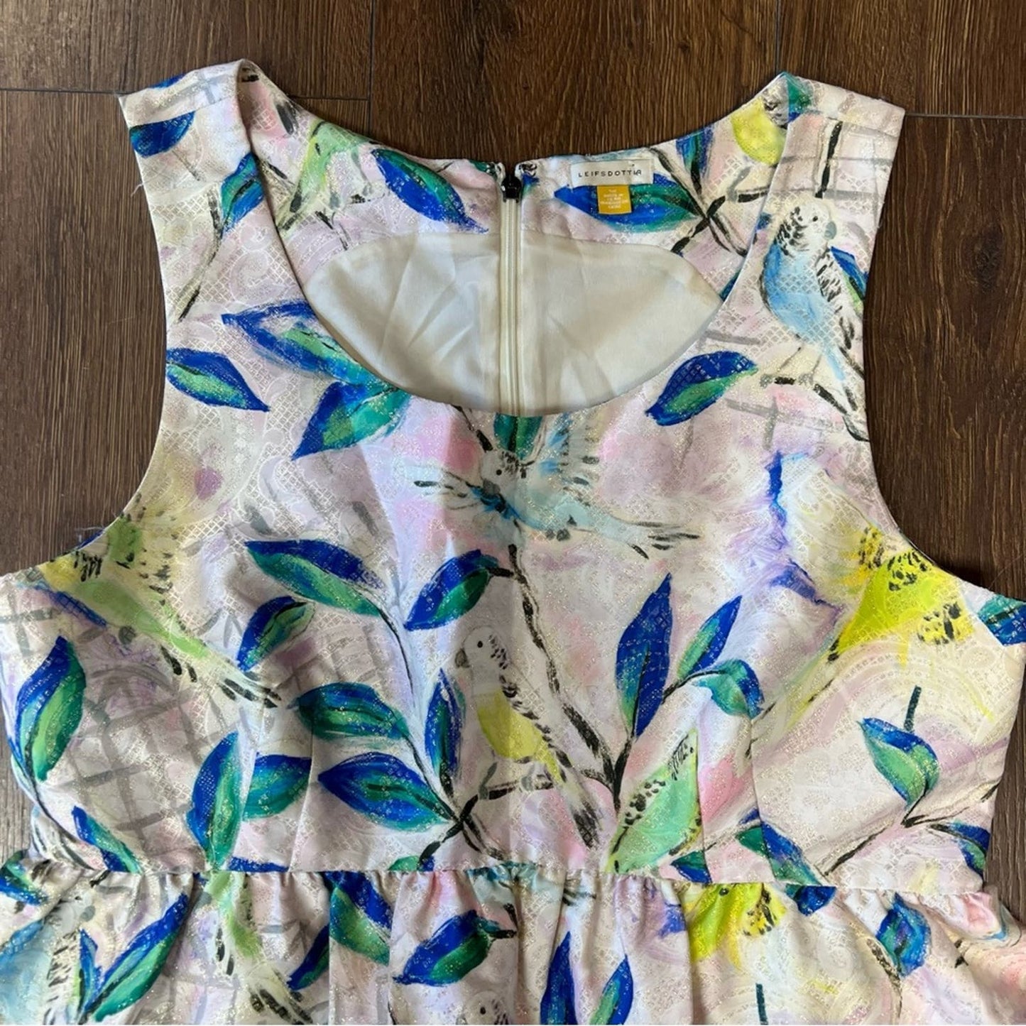 Leifsdottir Brocade Bird Peplum Top (Anthropologie) SZ 14