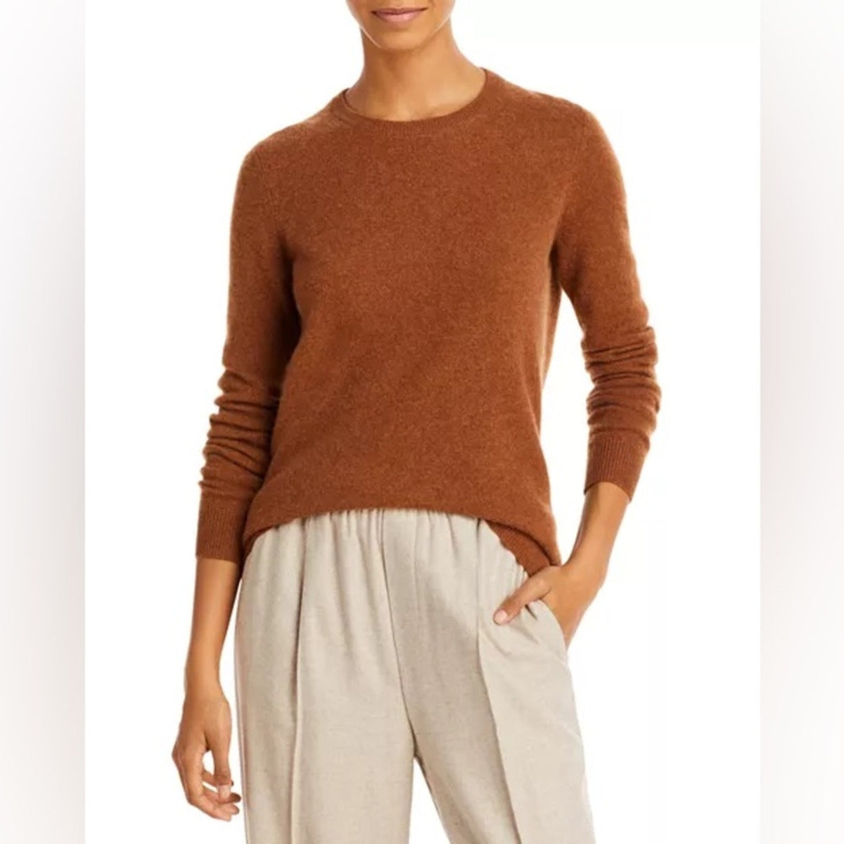 C‎ by Bloomingdale’s Carmel 100% 2 Ply Cashmere Sweater SZ MED