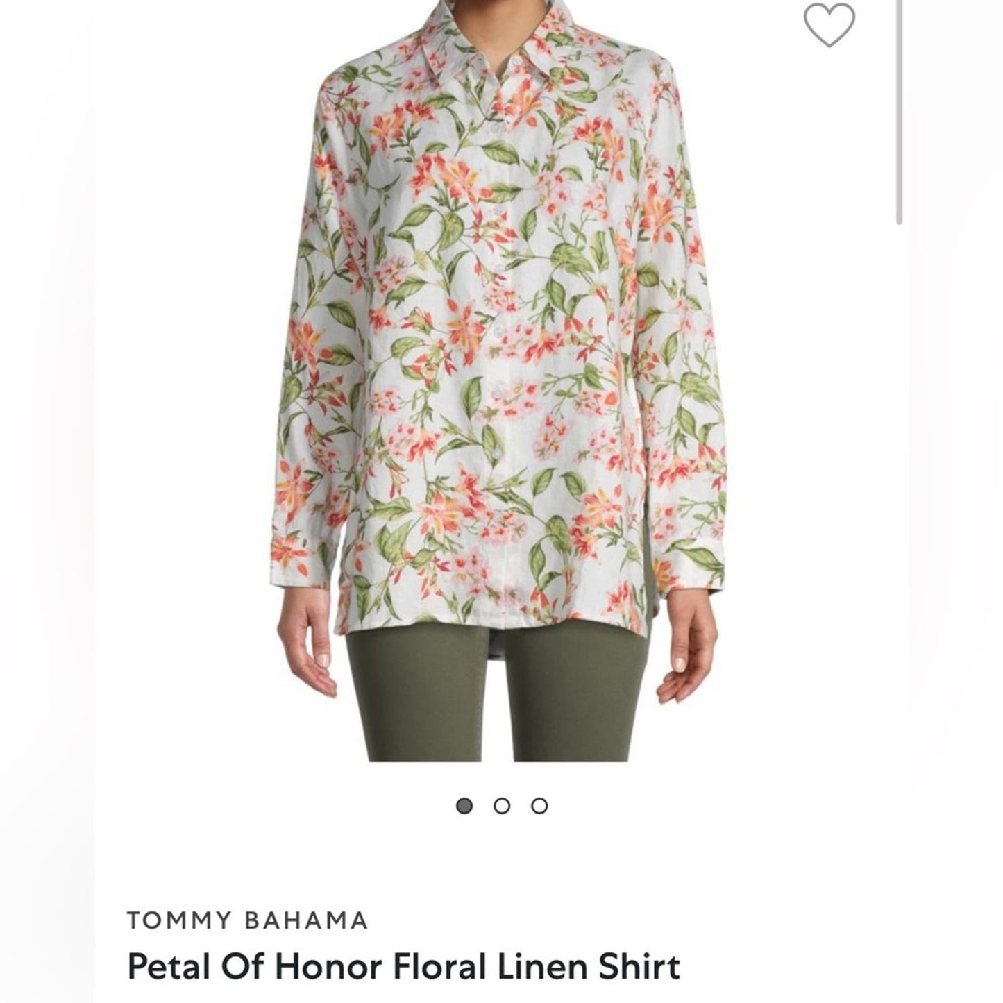 TOMMY BAHAMA Petal Of Honor Floral Linen Shirt SZ MED
