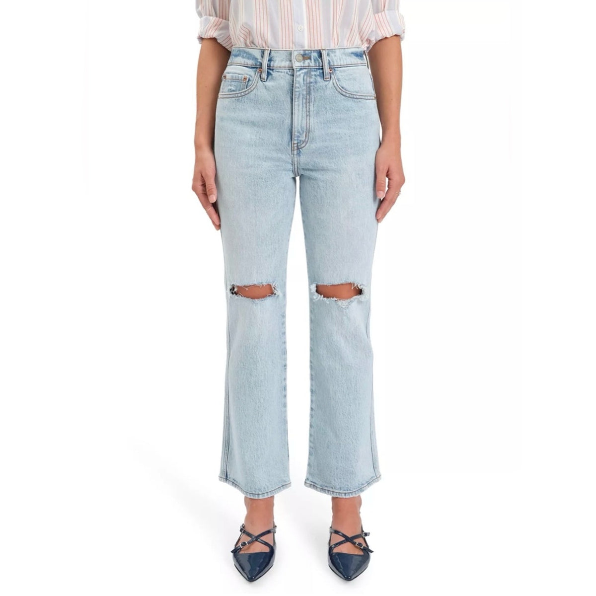 🆕 DAZE Soho High Rise Ankle Flare Jeans -Splash Zone SZ 29