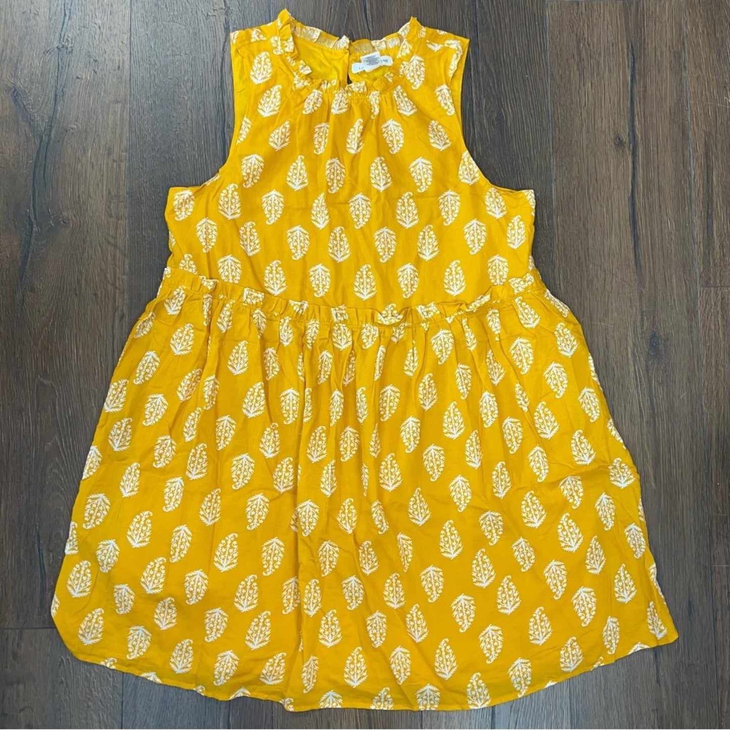 Lucky brand, yellow sleeveless dress SZ LG