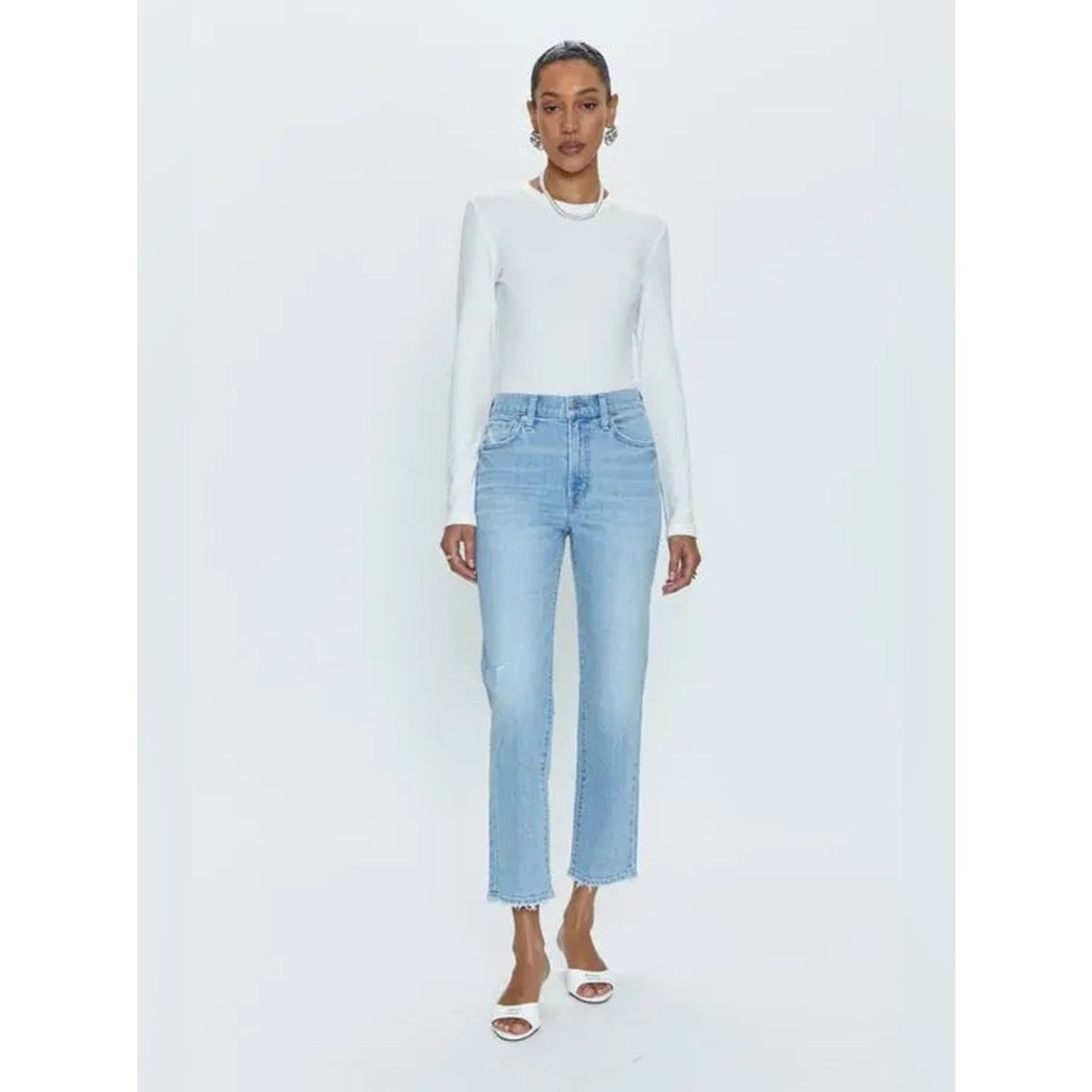 🆕 PISTOLA Charlie High WaistFrayed Ankle Straight Leg Jean SZ 29
