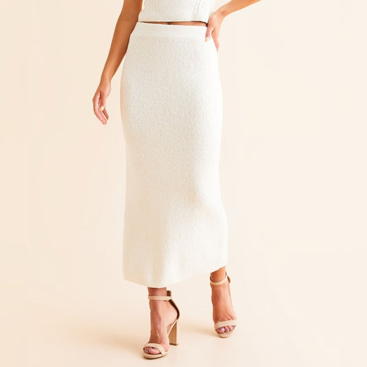🆕 Z Supply Avni Cream‎ Maxi Sweater Skirt SZ LG