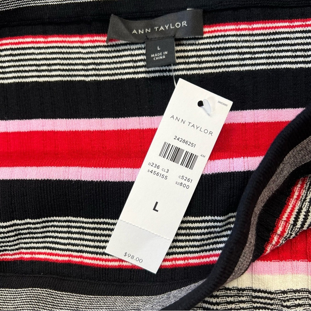🆕 ANN TAYLOR Striped Sweater Pencil Skirt SZ LG