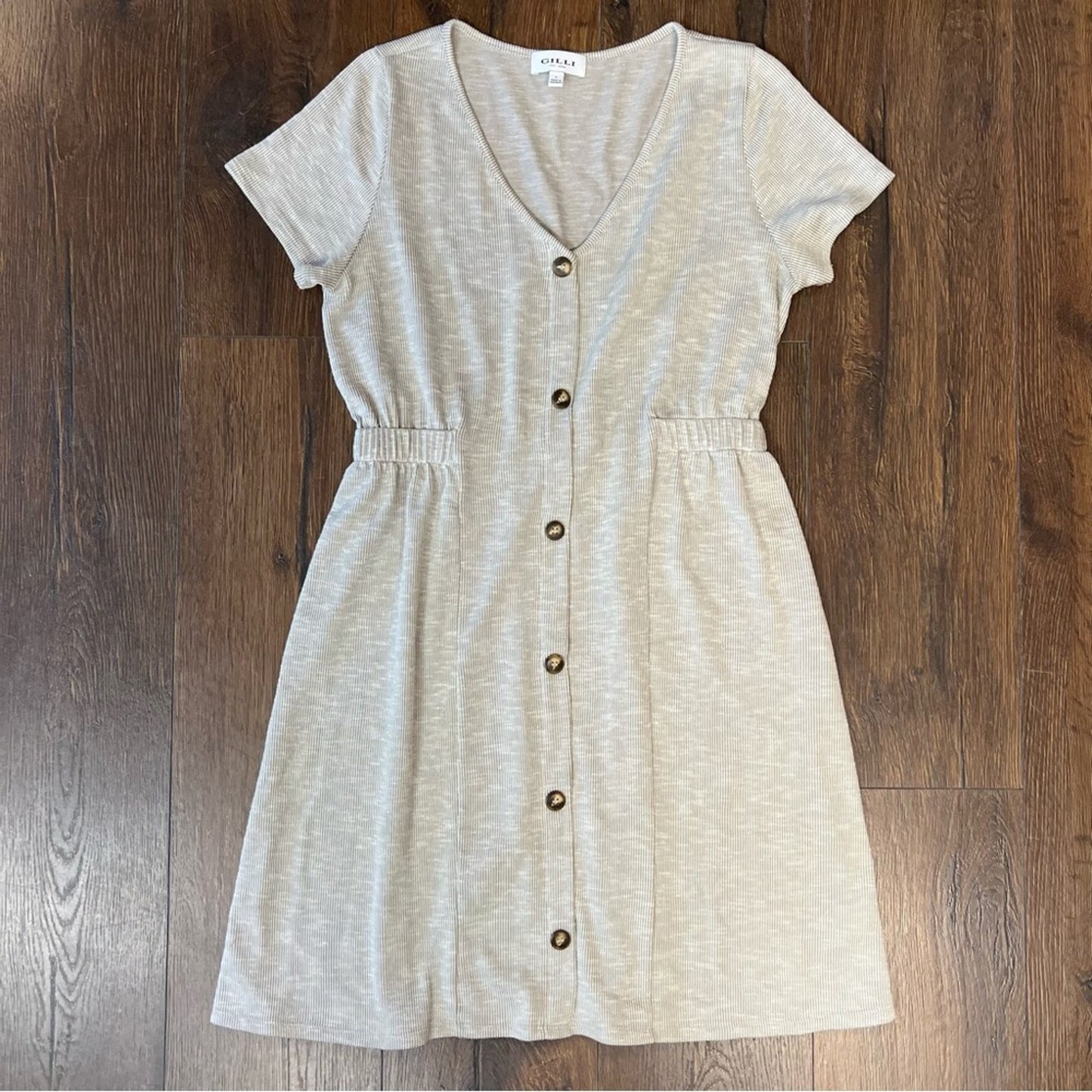 Gilli ribbed button front dress SZ LG
