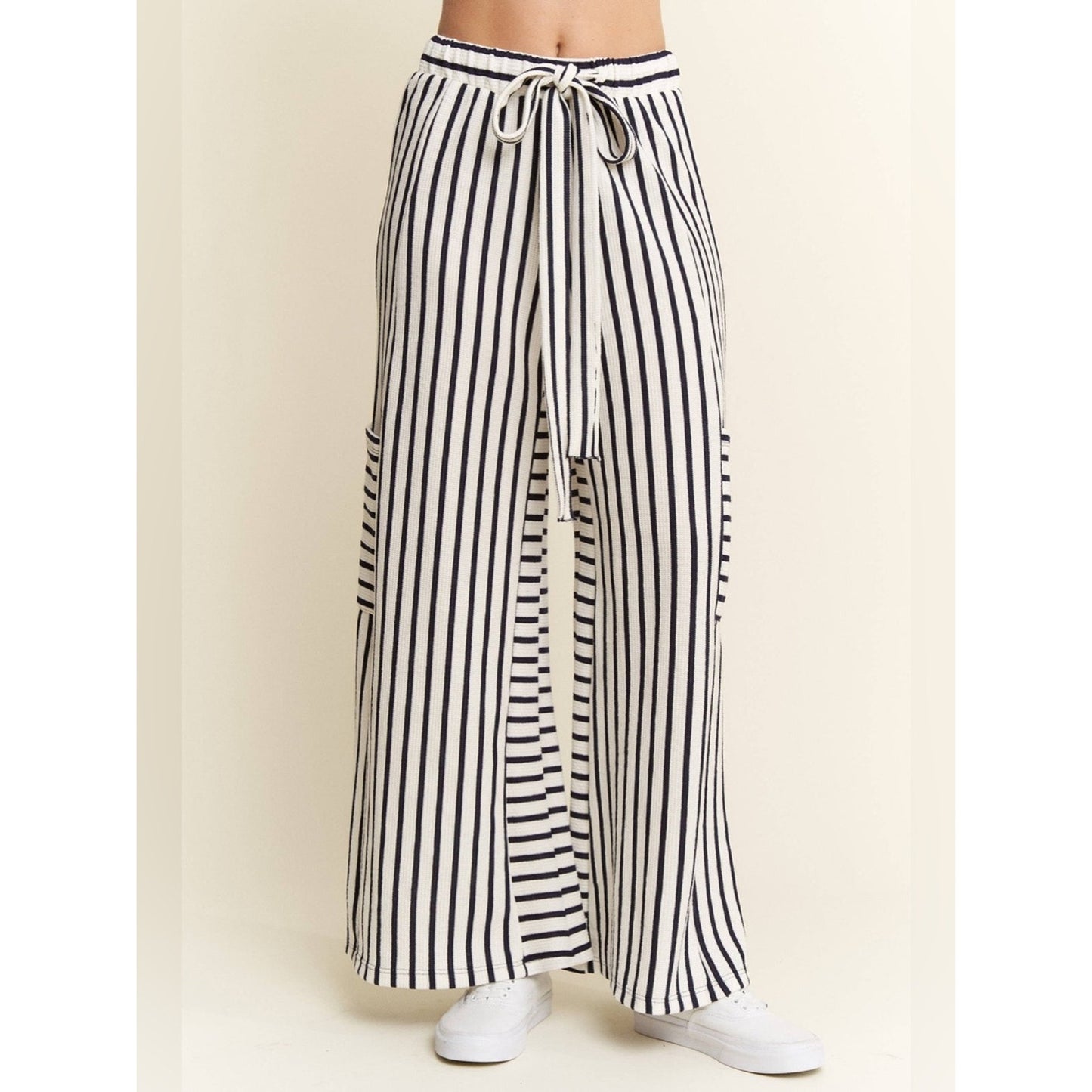 🆕 Jade by Jane Striped Wide-Leg Knit Pants NWT