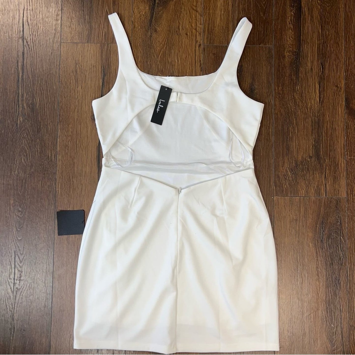 🆕 Lulu’s You're a Flirt White Sleeveless Cutout Mini Dress SZ XL