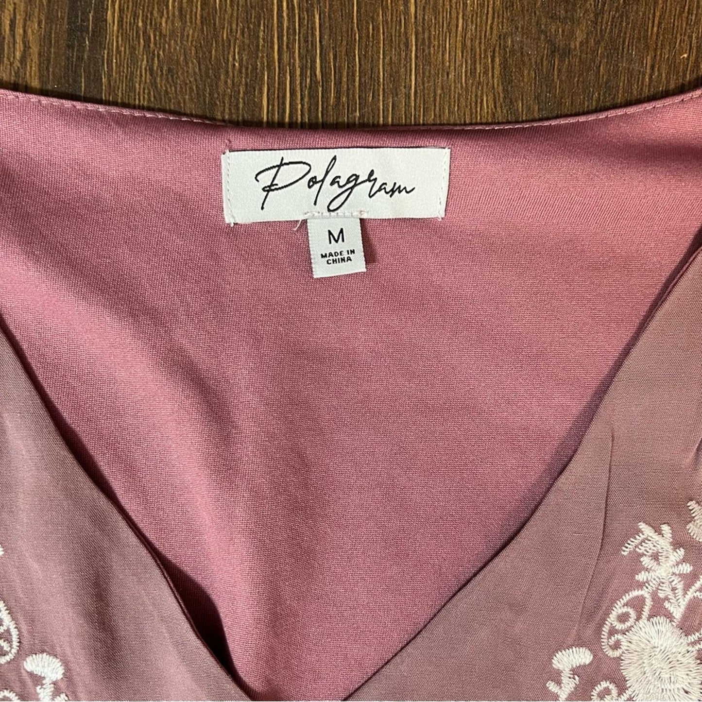 Polygram “The Rylan” modest embroidered maxi dress SZ MED