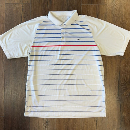 Vineyard Vines White and Blue Classic Golf polo SZ XL