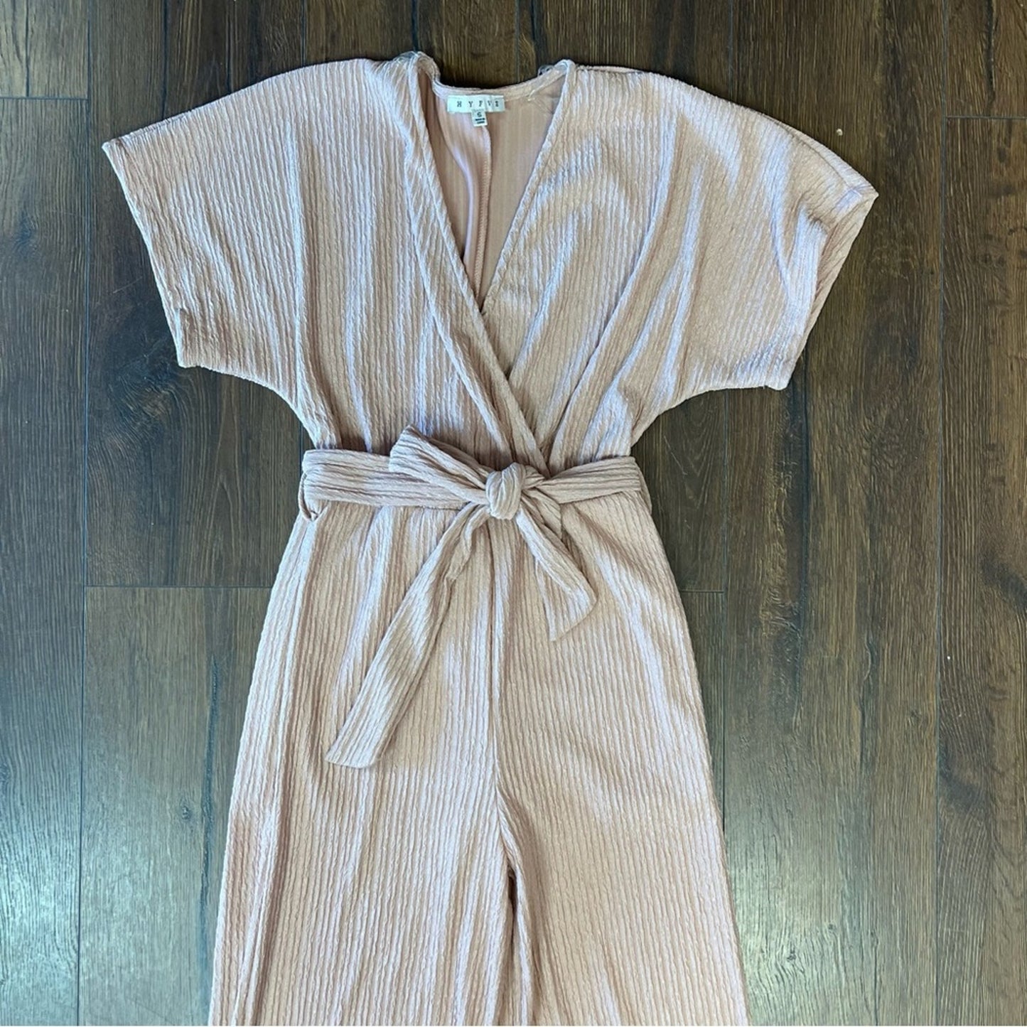 HYFVE pink crinkle jumpsuit SZ SM