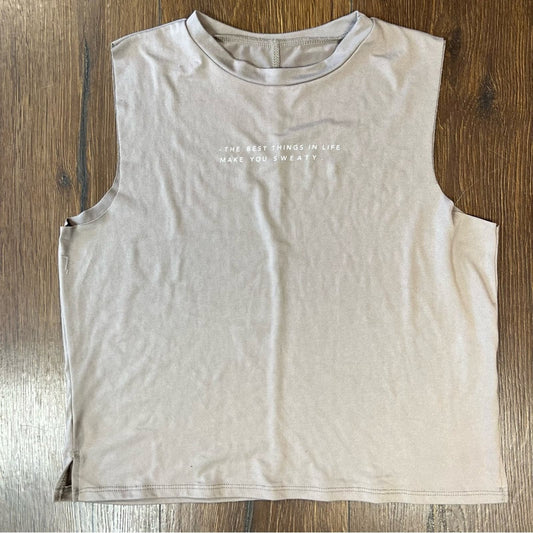 lovers of hYOUmanity “The Best Things In Life Make You Sweaty” Tank SZ SM