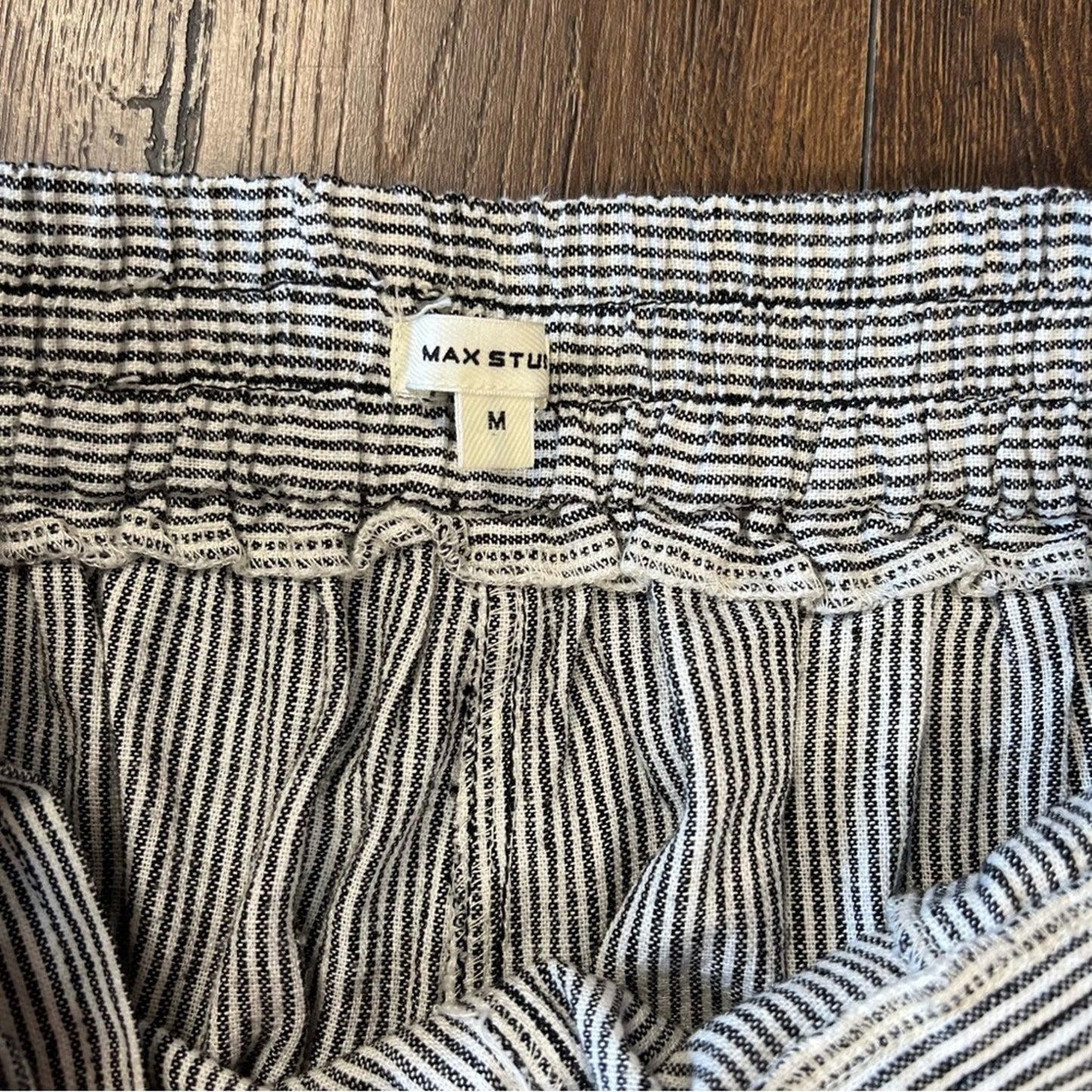 Max studio linen blend striped pants SZ MED