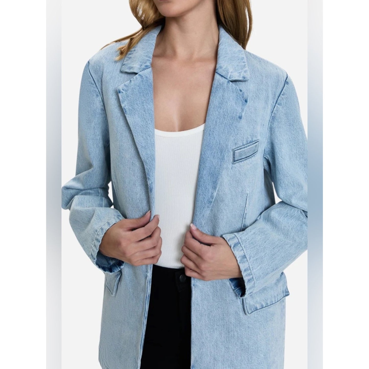 🆕 Pistola Skylar Boyfriend Denim Blazer NWT SZ XS