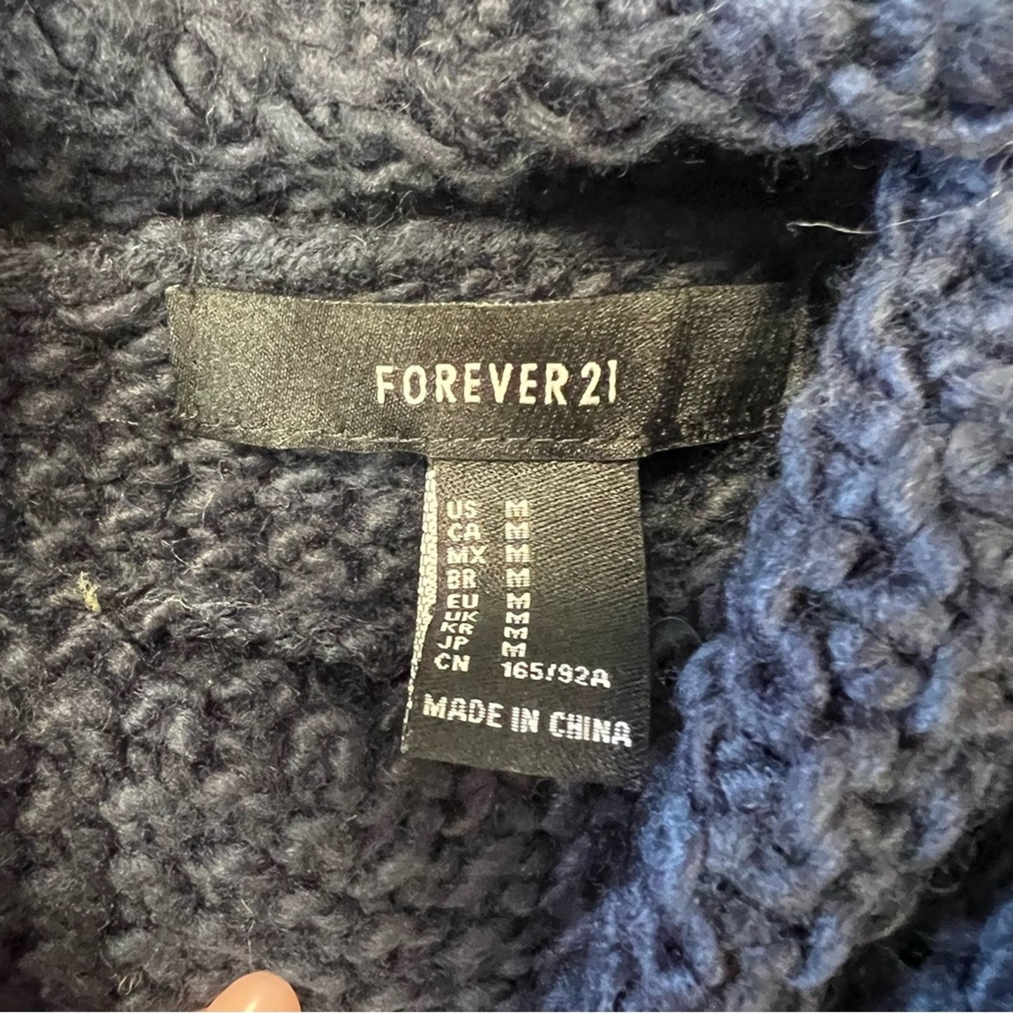 Forever 21 navy cowlneck sweater SZ MED