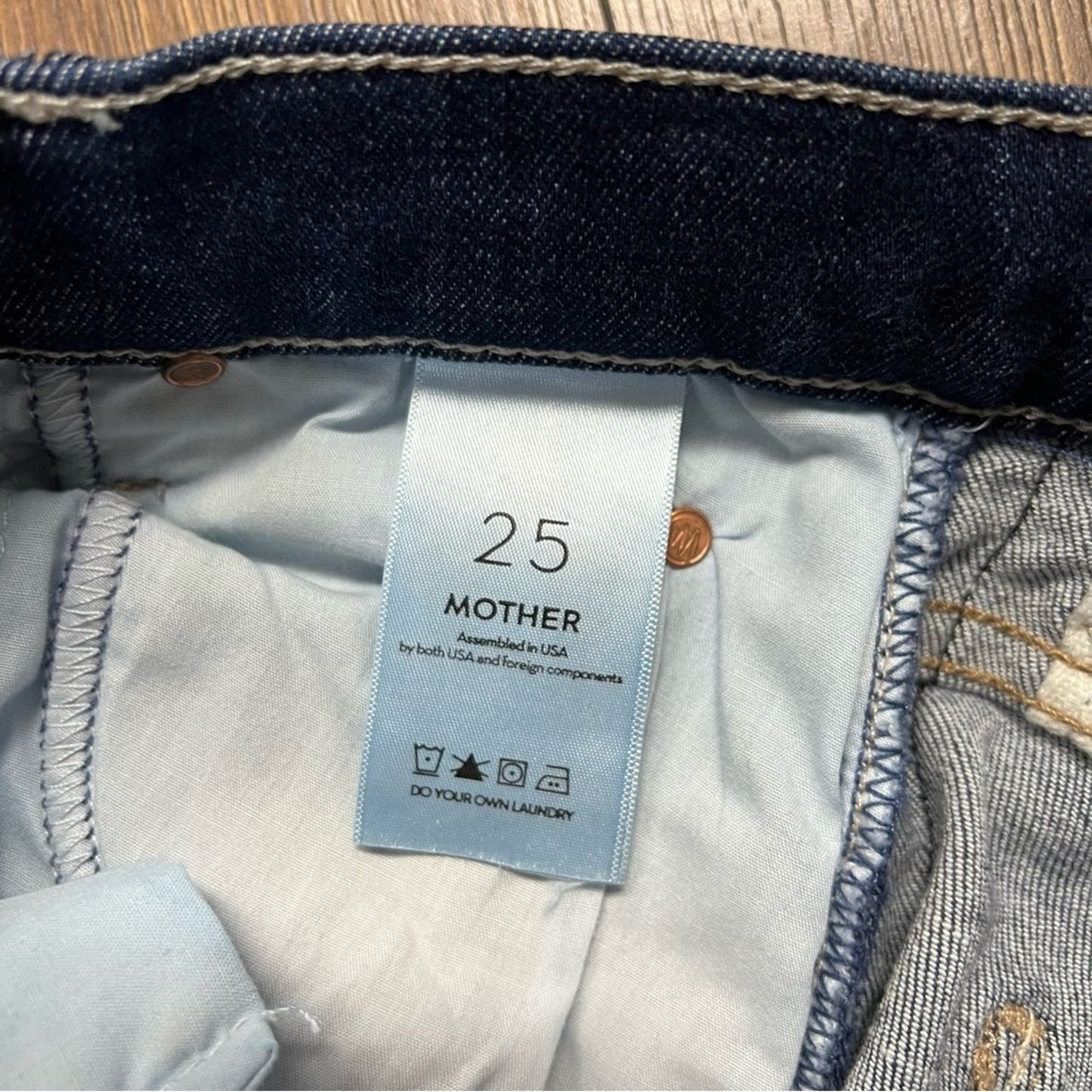 Mother Denim Stunner Zip Ankle Step Fray Sweeping Racer SZ 25/0