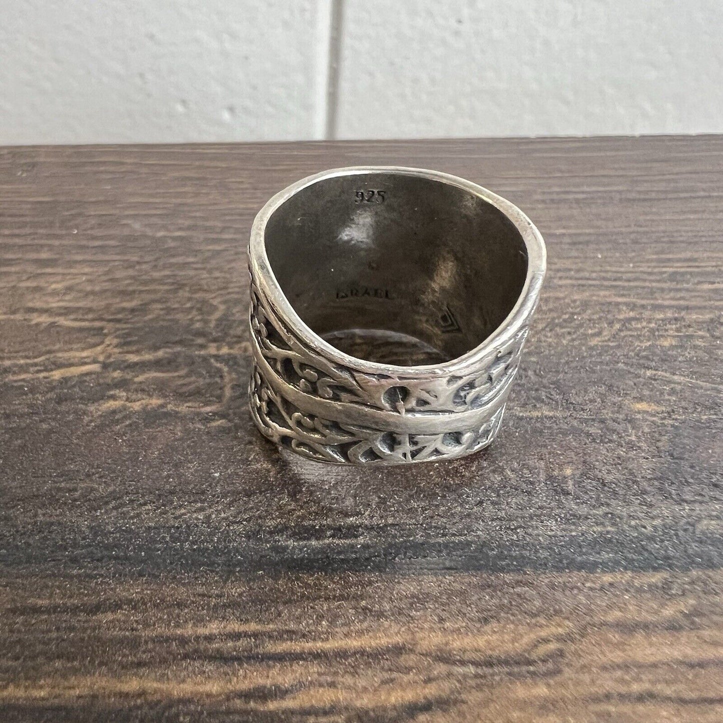 Silpada 925 Sterling Silver Filigree Vine WIDE Cuff Ring SZ 7.5