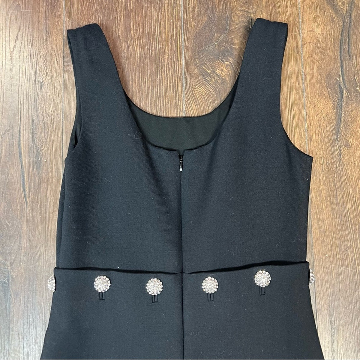 Tory Burch Fremont wool blend midi dress w/‎rhinestones SZ SM