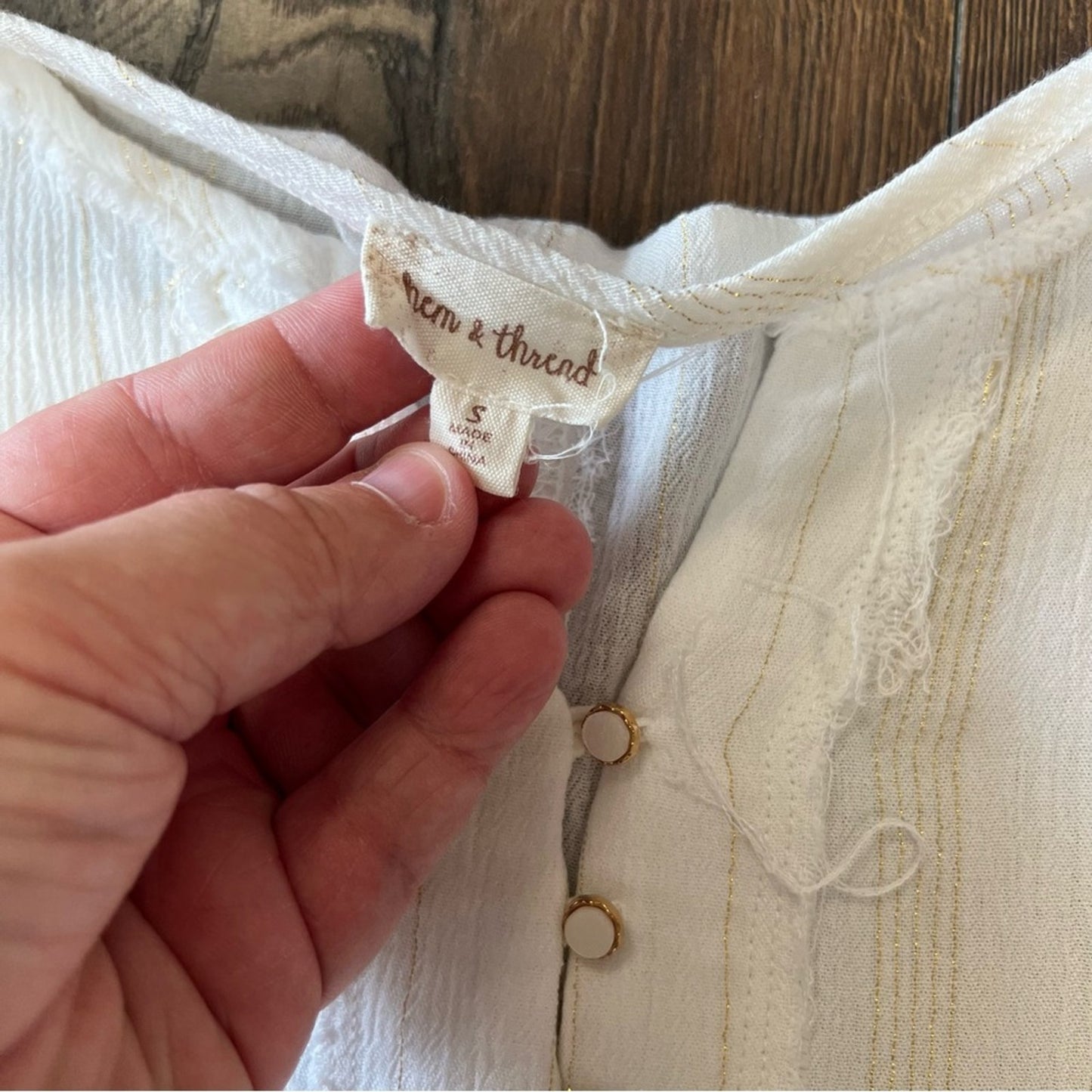 Hem & thread boho blouse SZ SM